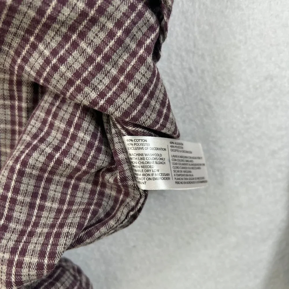 U.S. Polo Assn. Button Down Shirt‎ Mens XXL Maroon Plaid Woven Long Sleeve NWT